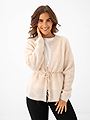Selected Femme Sia Ras Long Sleeve Knit Belt Cardigan Birch Melange