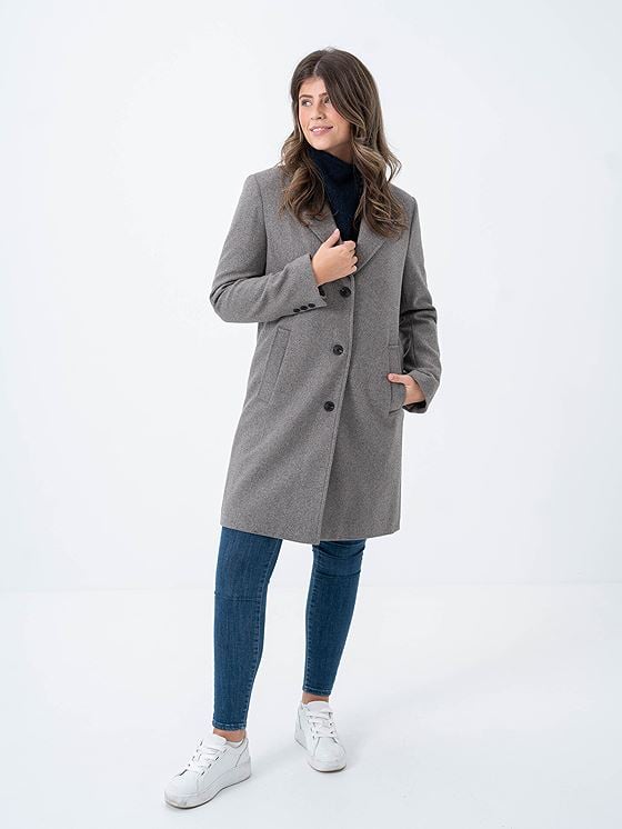 Selected Femme New Alma Wool Coat Steel Grey