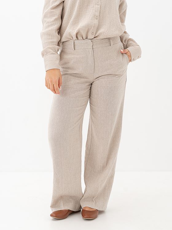 Selected Femme Tania-Rita Mid Waist Wide Pant Nomad Melange