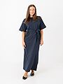Selected Femme Essential Short Sleeve Pocket Ankle Dress Dark Sapphire