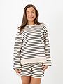 Selected Femme Elise Long Sleeve O-Neck Wide Striped Sweat Black / Birch