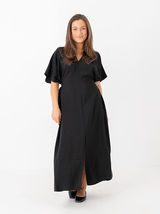 Selected Femme Lina Short Sleeve Ankle Wrap Dress Black