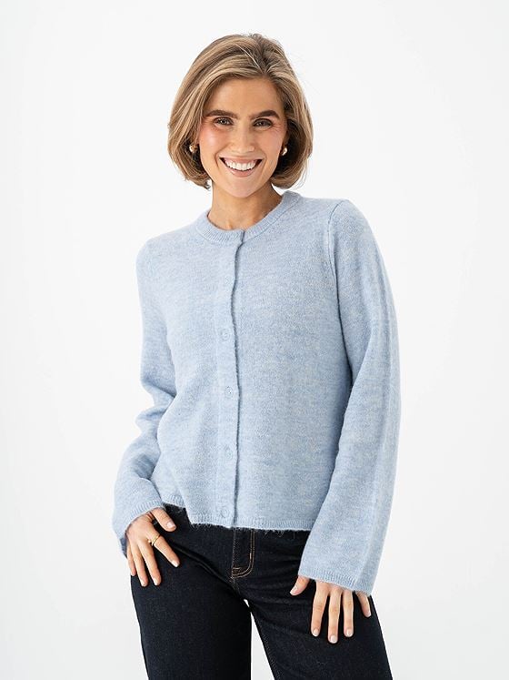 Selected Femme Lulu New Long Sleeve Knit Cardigan Cashmere Blue Melange