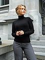 Selected Femme Ingrid Long Sleeve Knit Wool Blend Roll Neck Black