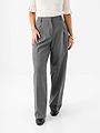 Selected Femme Wide Rita Lano Mid Waist Pant Medium Grey Melange MELANGE