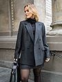 Selected Femme Elin Lano Blazer Black HERRINGBONE
