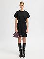 Selected Femme Oversized Sandra Short Sleeve Short Dress Black With Silver Lurex