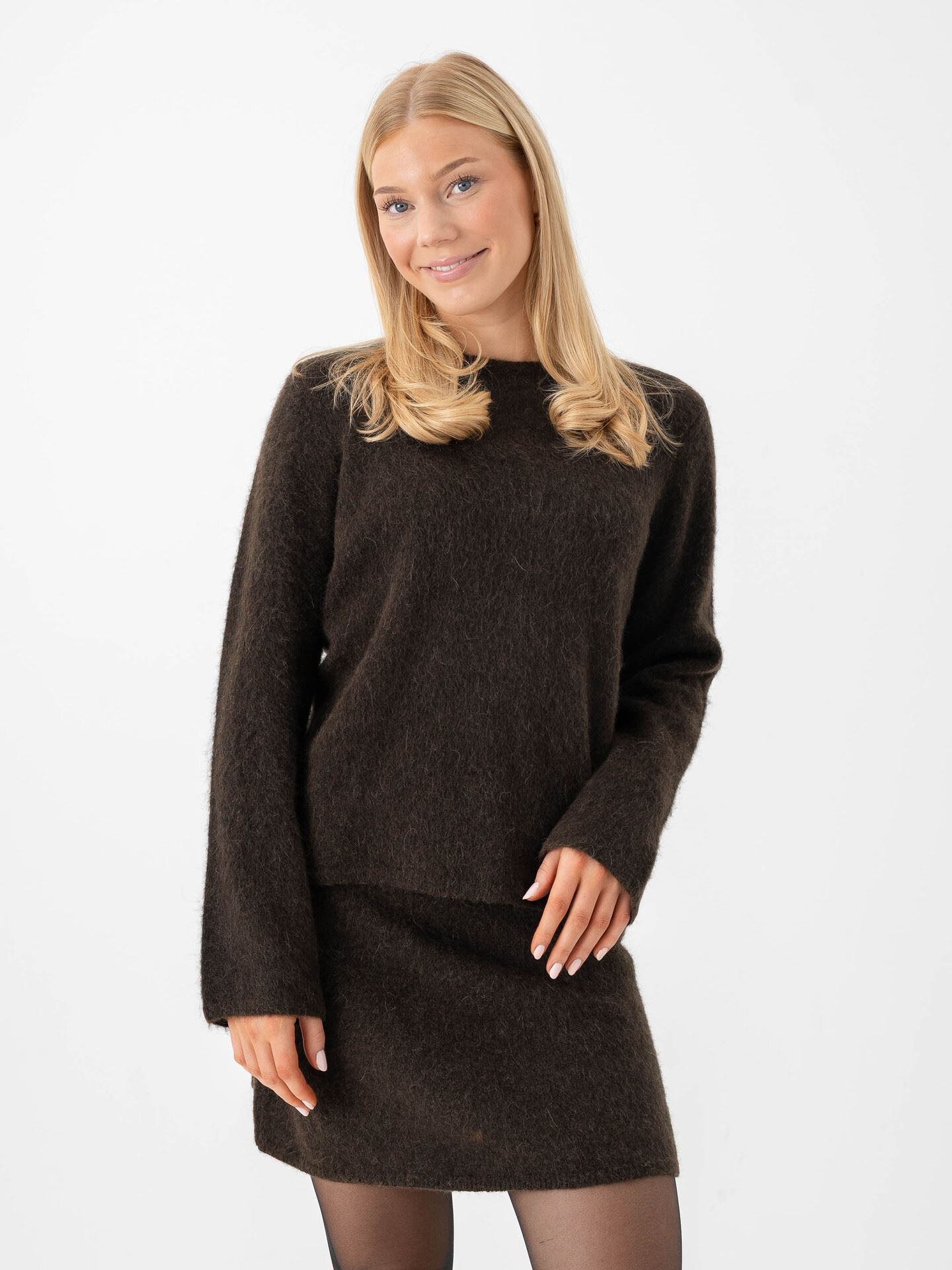 Selected Femme Lulu Brushed Long Sleeve Knit O-Neck Delicioso MELANGE