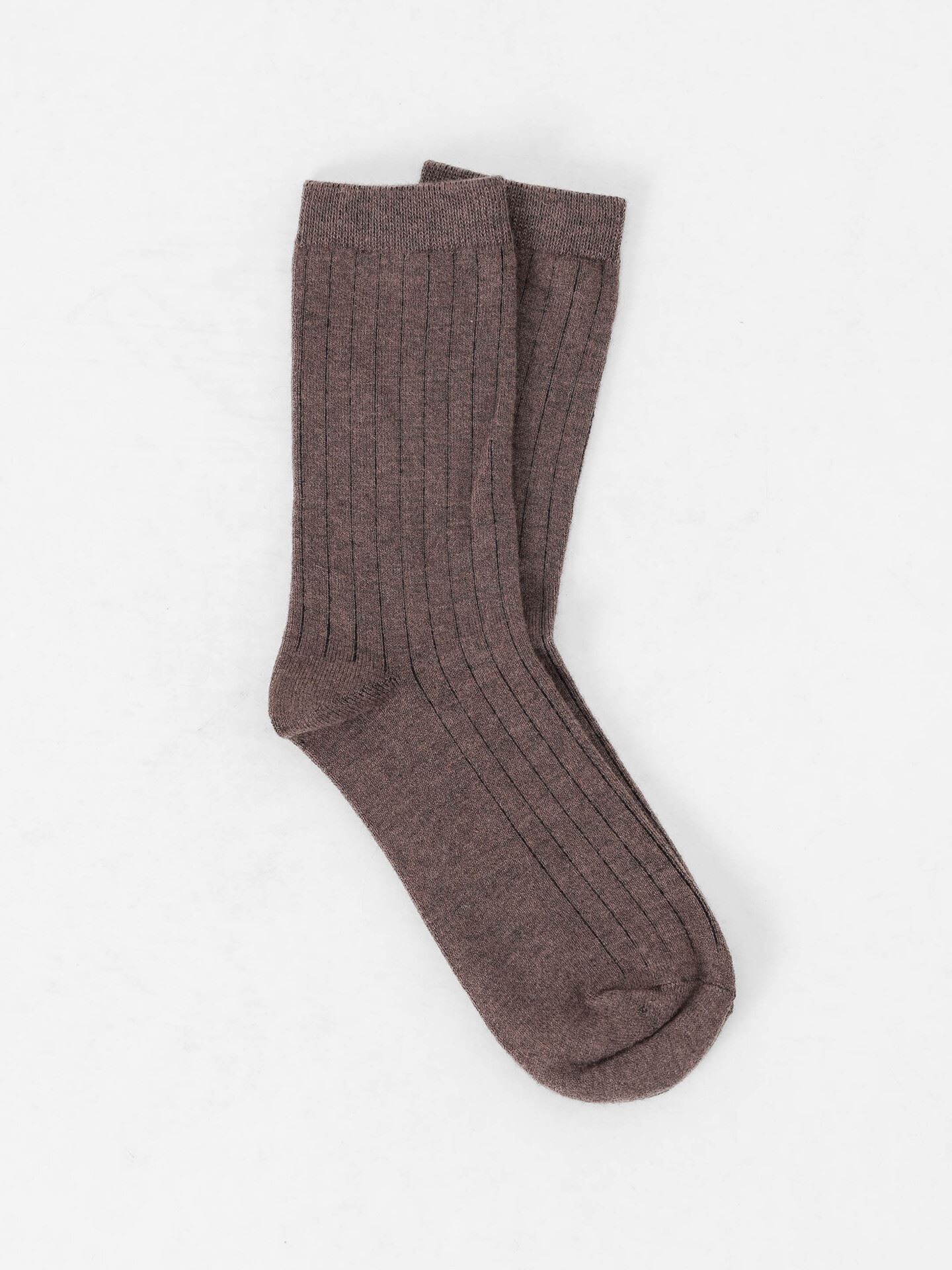 Selected Femme Bobby 2-Pack Wool Blend Sock Brownie