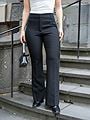 Selected Femme Rita Midwaist Slim Flared Pant Black