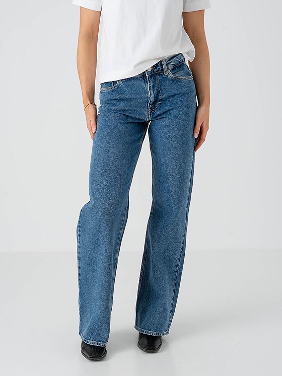 Selected Femme Wide Bea Kori High Waist Jeans Medium blue denim