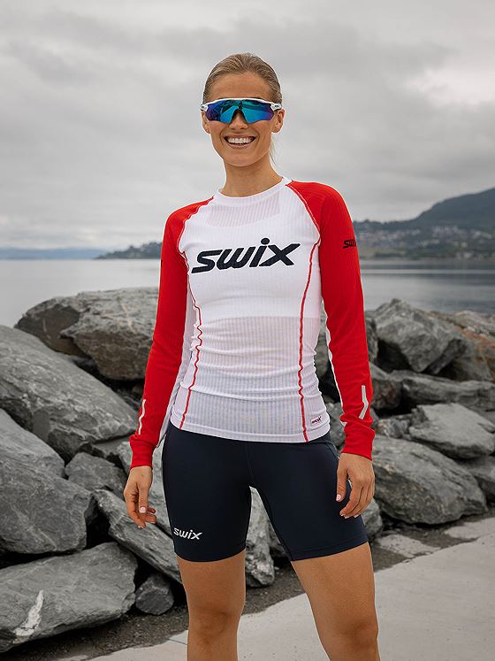 Swix Roadline RaceX Long Sleeve Bright White/Fiery Red
