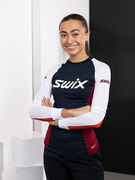 Swix RaceX Bodywear Long Sleeve Dark navy/ Rhubarb red