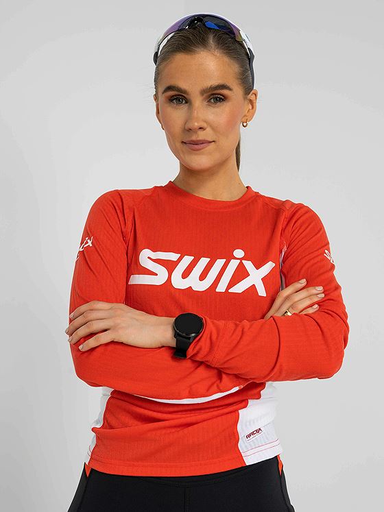 Swix RaceX Bodywear Long Sleeve Cayenne/Bright White