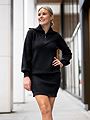 Y.A.S Dalma Long Sleeve Zip Knit Dress Black