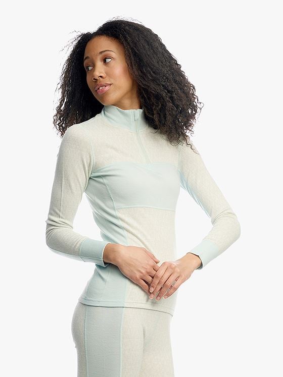 Twentyfour Aurora Aya Ull Half Zip Dus Grønn