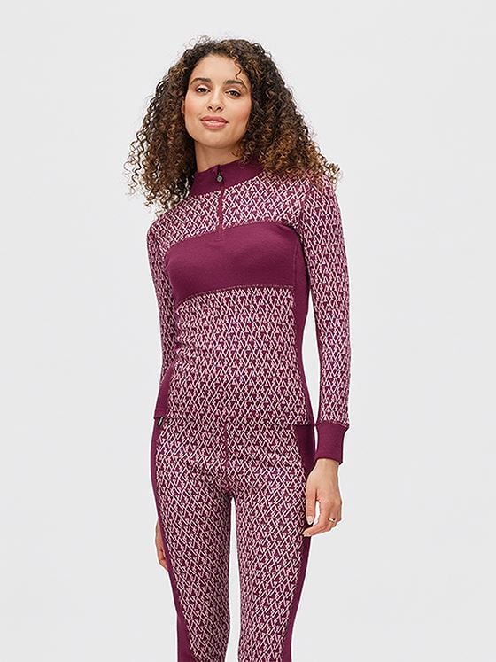 Twentyfour Aurora Aya Ull Half Zip Mørk Burgunder