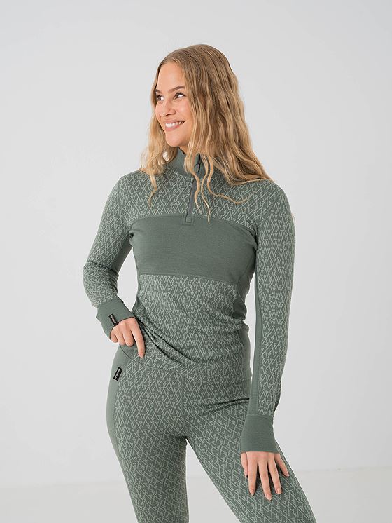 Twentyfour Aurora Aya Ull Half Zip Grønn