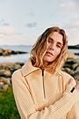 Twentyfour Mode Rib Half Zip Knit Lys Gul