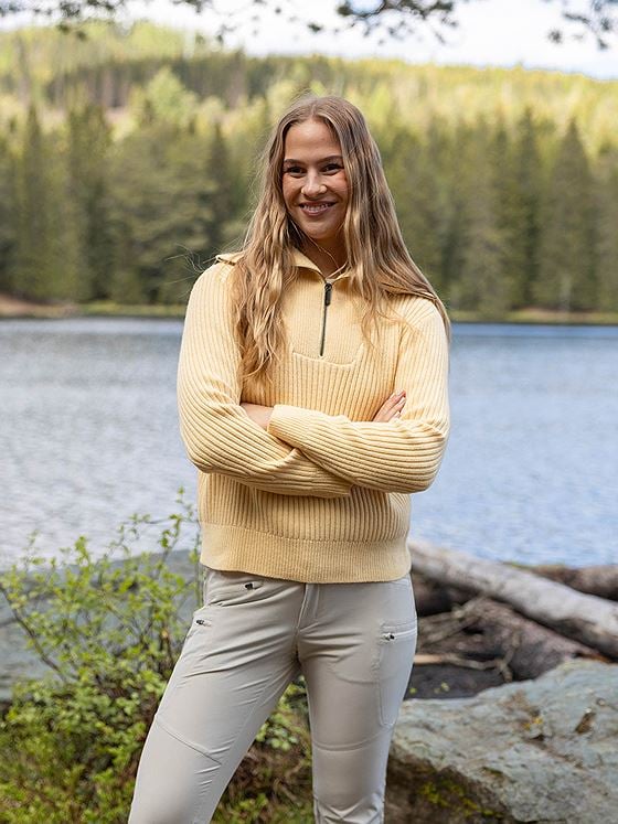 Twentyfour Mode Rib Half Zip Knit Lys Gul