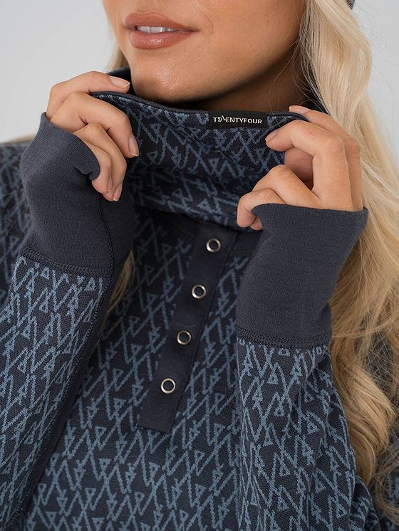 Twentyfour Finse 2W Ullhals Blekkblå