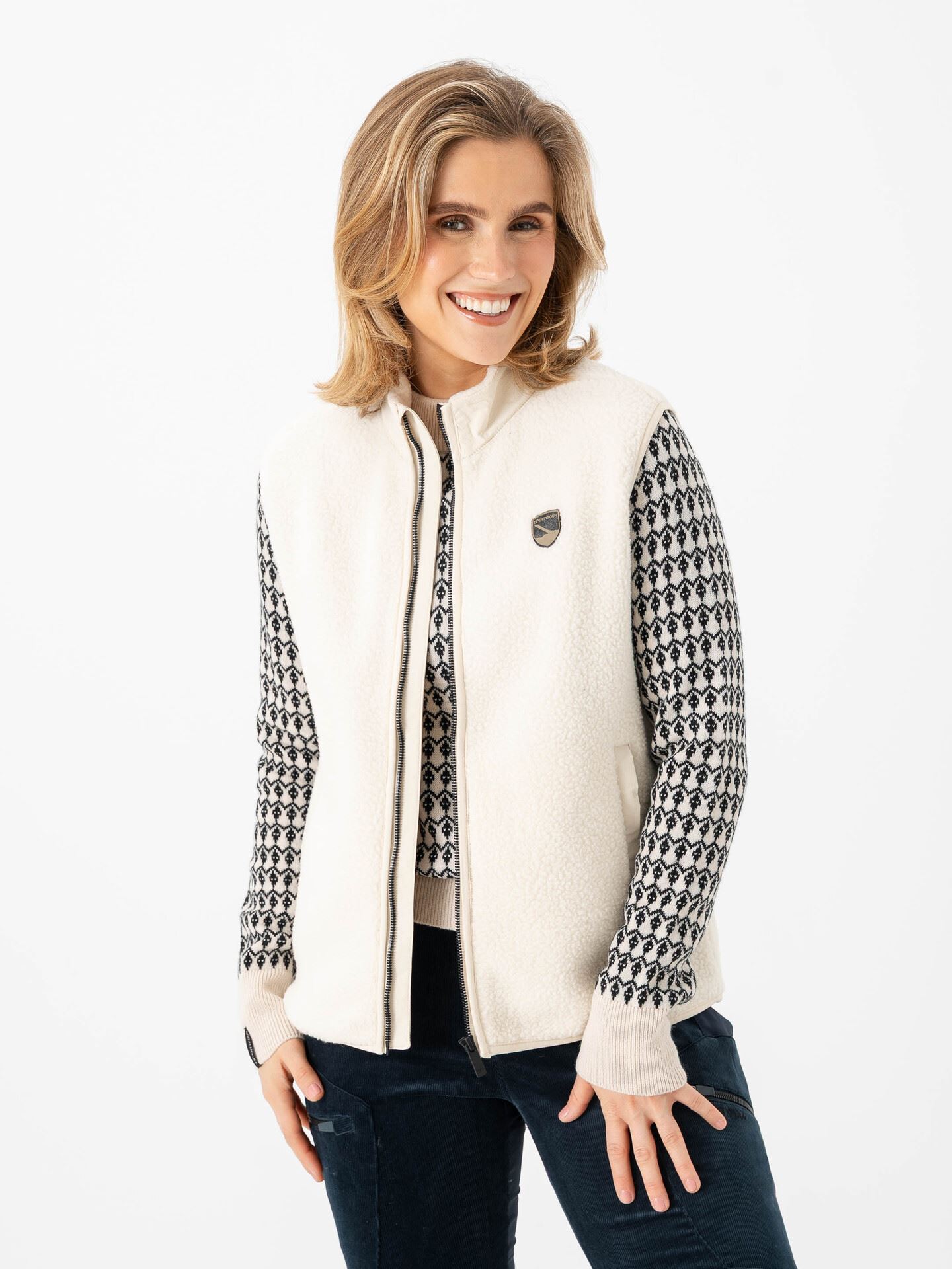 Twentyfour Aurora Pile Vest Kollen / Gråhvit