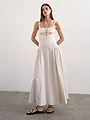 Topshop Viola Short Sleeve Maxi Dress Natural