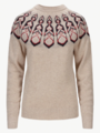 Tufte W Robin Pattern Sweater Light Grey