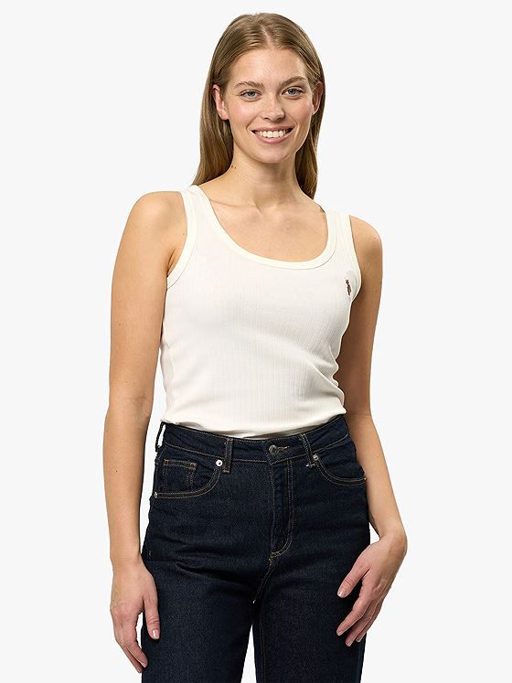 U.S. Polo Assn. Casandra New Regular Rib Top Cloud Dancer