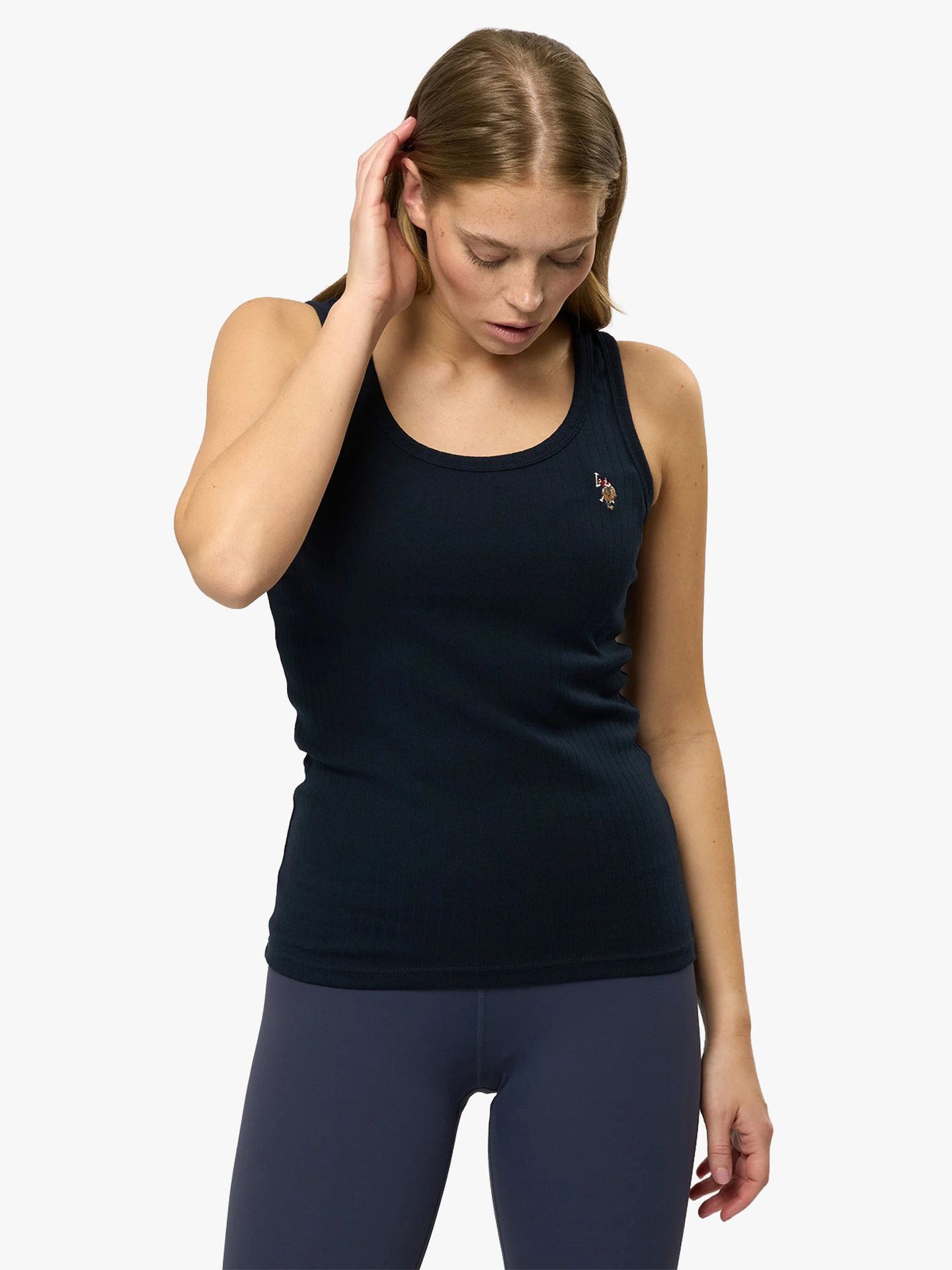 U.S. Polo Assn. Casandra New Regular Rib Top Dark Sapphire