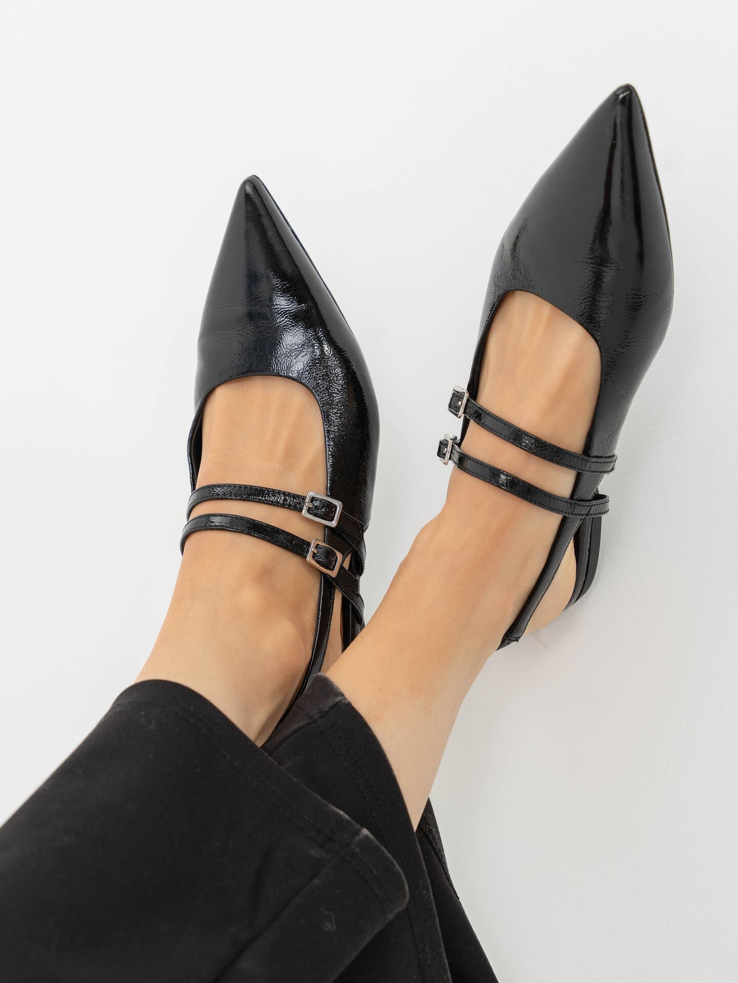 Vagabond Hermine Svart lakkskinn