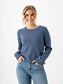 Vila Viril O-Neck Long Sleeve Knit Top Vintage Indigo Dark Melange