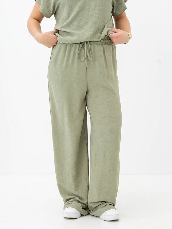 Vila Josa High Waist Wide Pants Oil Green