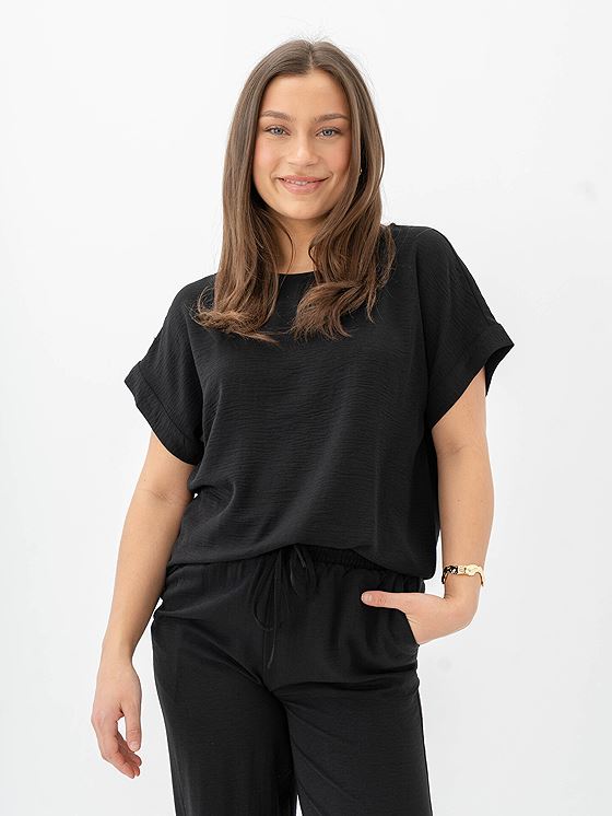 Vila Josa Short Sleeve Top Black Beauty