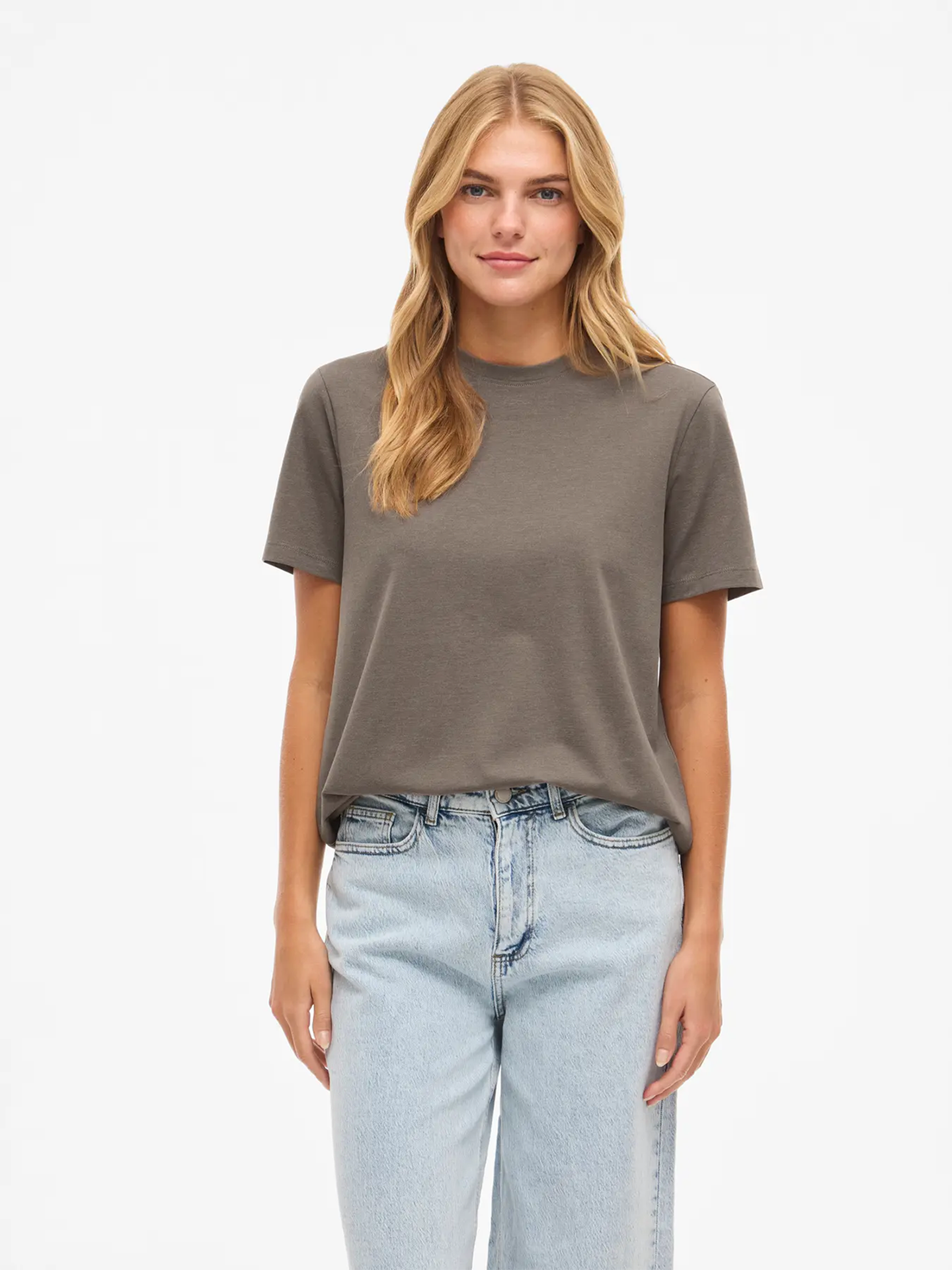 Vila Nora Short Sleeve T-Shirt Falcon Melange