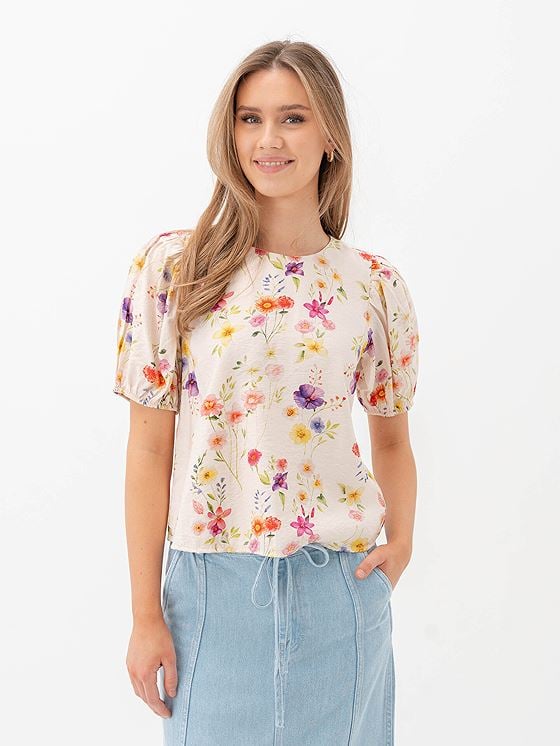 Vila Alinia O-Neck 2/4 Top Snow White