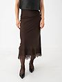 Vila Ellette High Waist Ankle Lace Skirt Coffee Bean