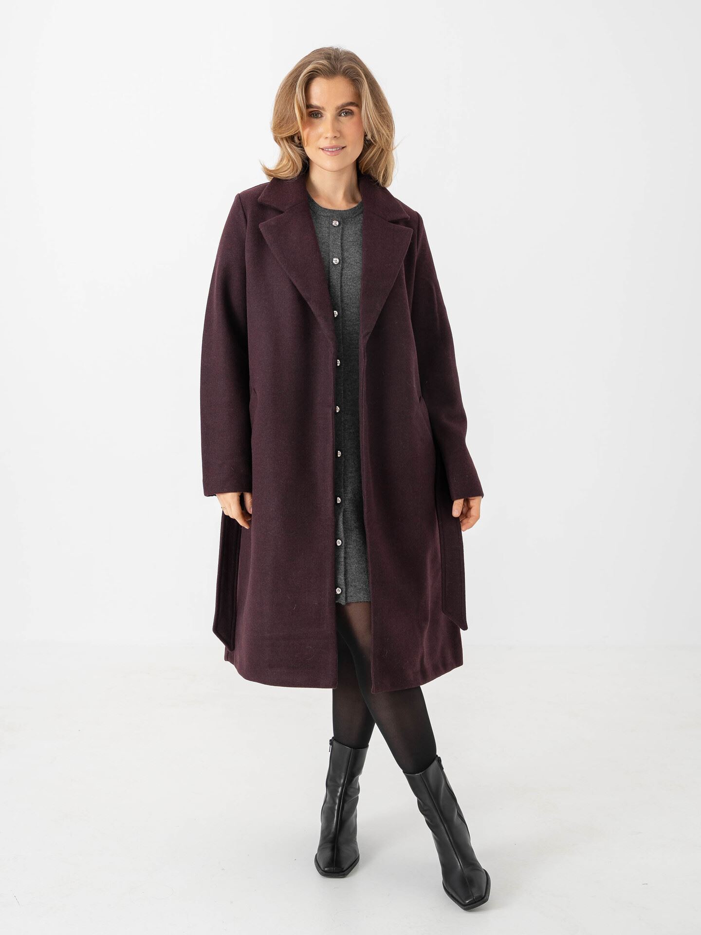 Vero Moda Fortuneaya Long Coat Winetasting