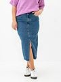 Vero Moda Veri HR Calf Denim Skirt Medium Blue Denim