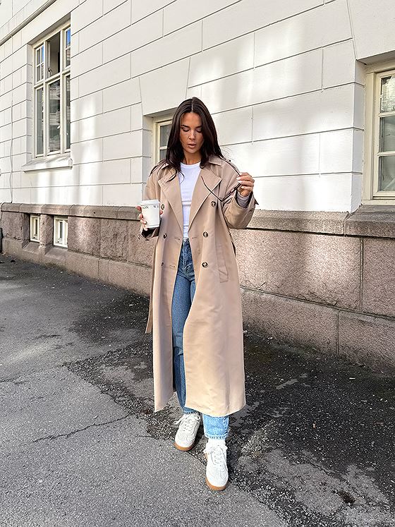 Vero Moda Chole Long Trenchcoat Silver Mink