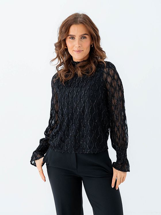 Vero Moda Aware Nolita Long Sleeve High Neck Top Black