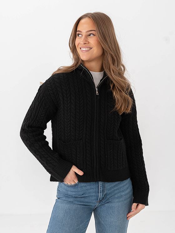 Vero Moda Esther Long Sleeve Highneck Zip Cardigan Sort