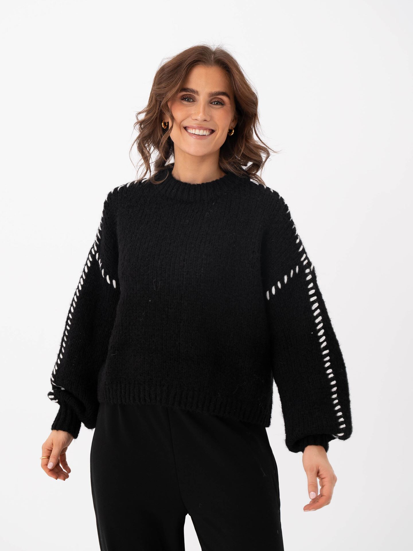 Vero Moda Feng Long Sleeve O-Neck Pullover Black