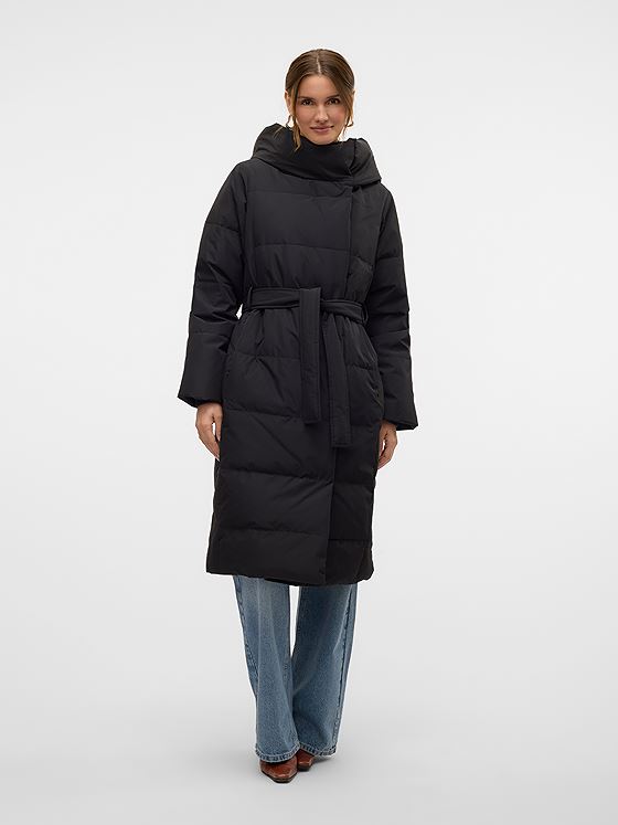 Vero Moda Leonie Long Down Coat Black
