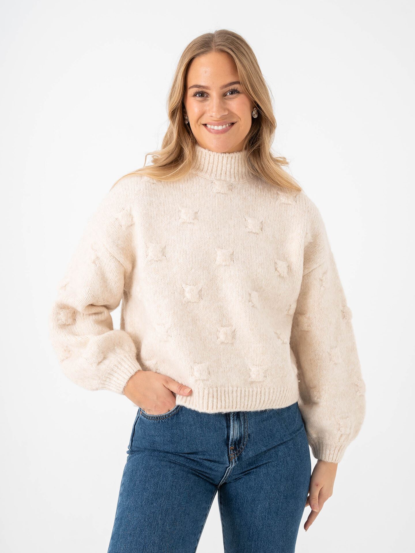 Vero Moda Gail Long Sleeve Highneck Pullover Birch
