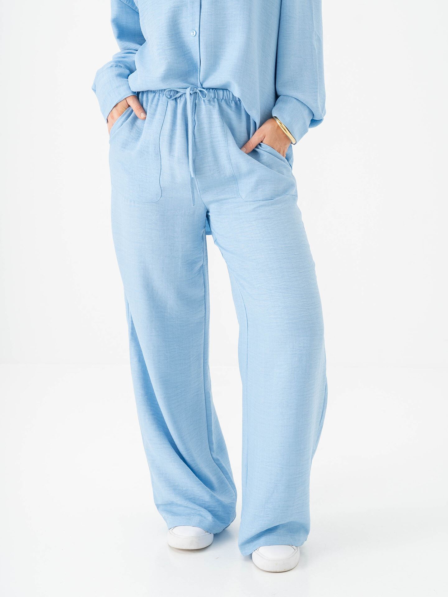 Vero Moda Melaney High Waist Loose Pant Chambray Blue Melange