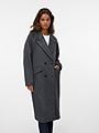 Vero Moda Harper Long Wool Coat Dark Grey Melange