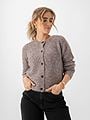 Vero Moda Novah Long Sleeve O-Neck Button Cardigan Brown Lentil Melange