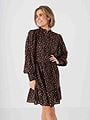 Vero Moda Aware Noelle Long Sleeve High Neck Short Dress Chocolate Torte Rose Elegance