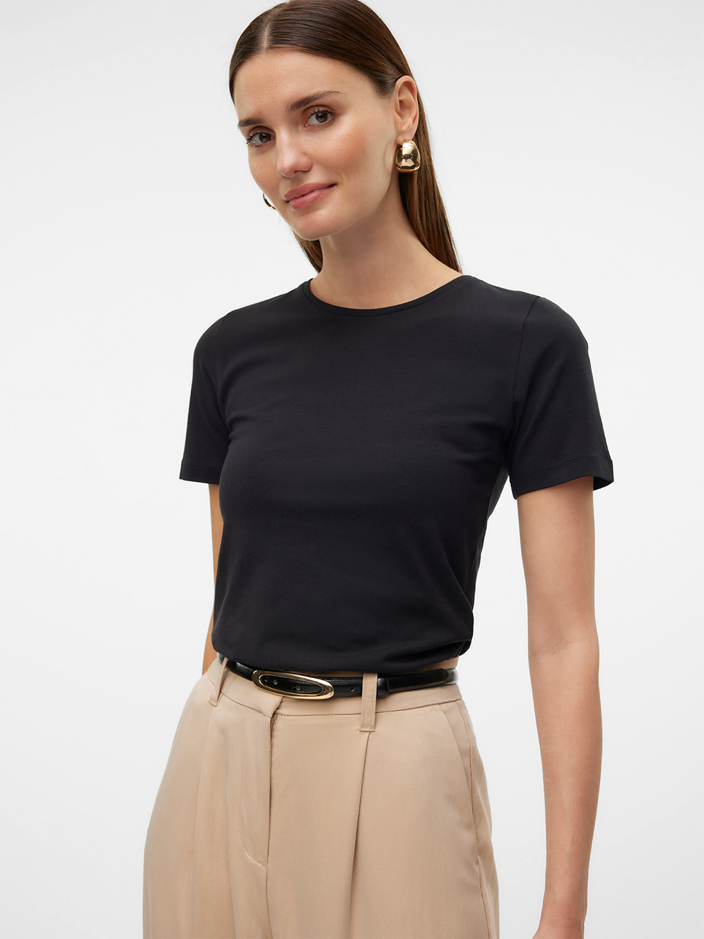 Vero Moda Lulu Short Sleeve Top Black